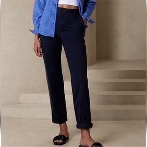 (NWT) Banana Republic Navy Blue High-Rise Straight Leg Chino Pants